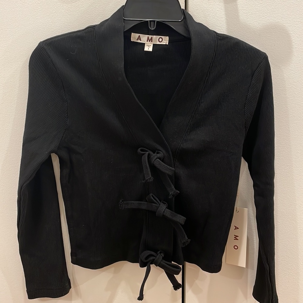 AMO Black Bow Cardigan Size S
